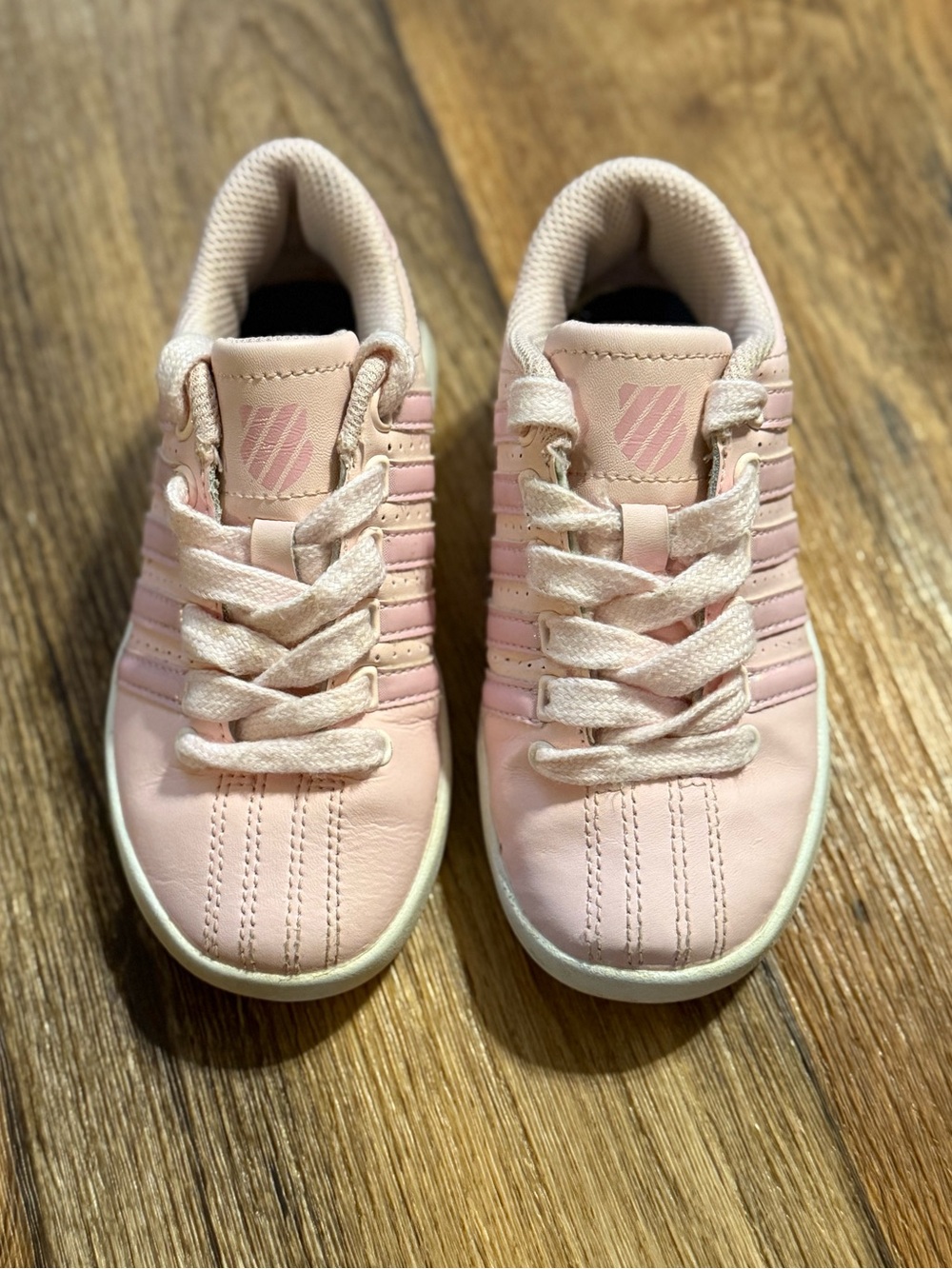K-Swiss Light Pink Lace-Up Sneakers- kids size 10.5